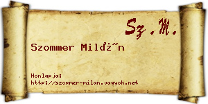 Szommer Milán névjegykártya